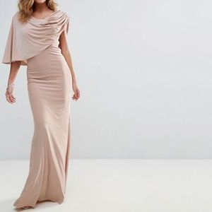 CITY GODDESS

One Shoulder Drape Maxi Dress NUDE